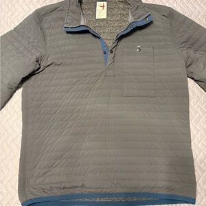Relwen Men's Quilted Gray Pullover Sweatshirt